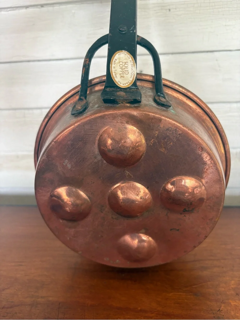 Vintage French Solid Copper Egg Poaching or Escargot Pan Made in Turkey